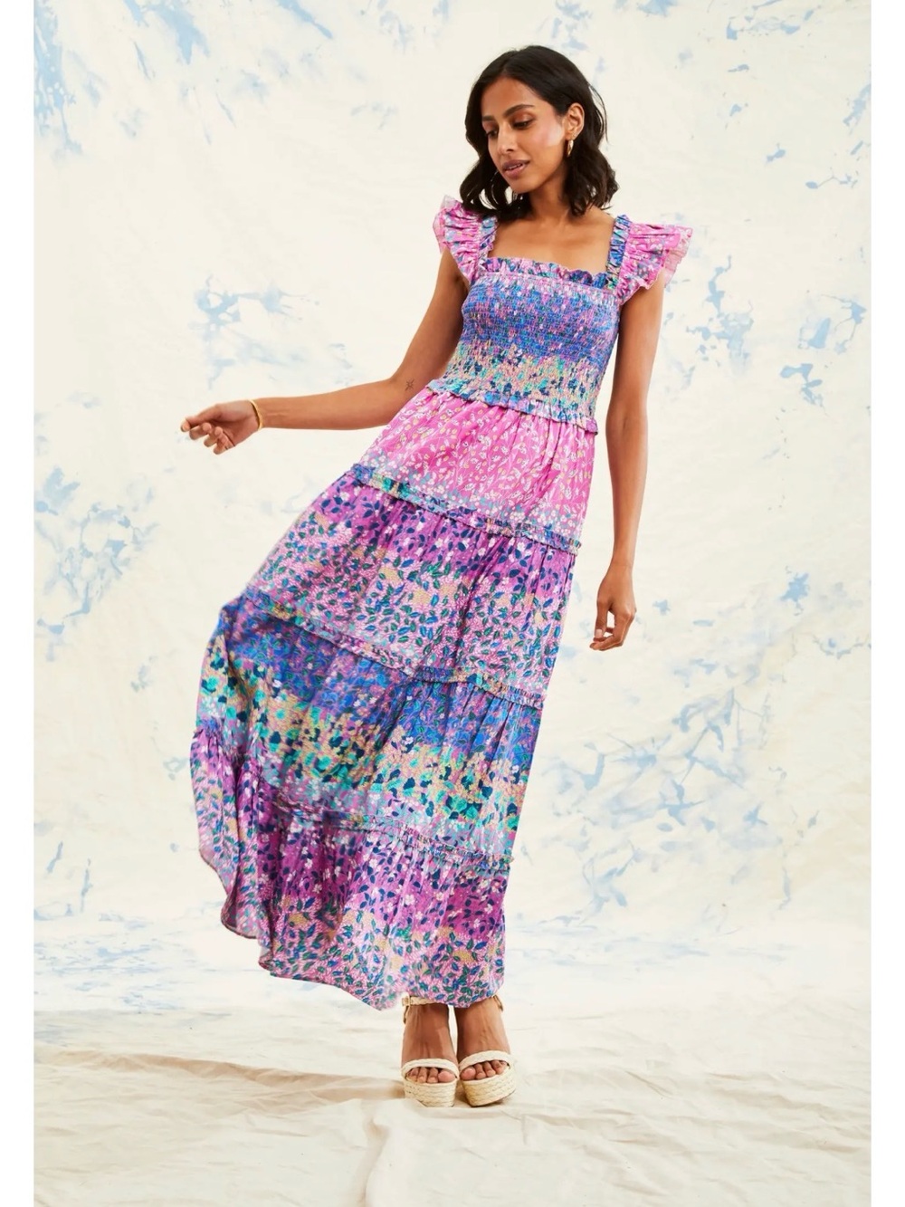 Gaya Dress in Samira Print Pink